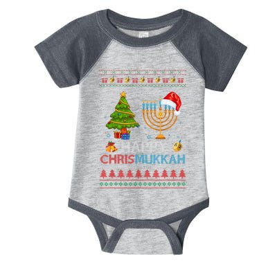 Happy Chrismukkah Jewish Hanukkah Chanukah Ugly Christmas Infant Baby Jersey Bodysuit