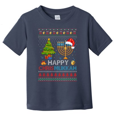 Happy Chrismukkah Jewish Hanukkah Chanukah Ugly Christmas Toddler T-Shirt