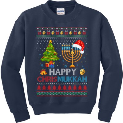 Happy Chrismukkah Jewish Hanukkah Chanukah Ugly Christmas Kids Sweatshirt