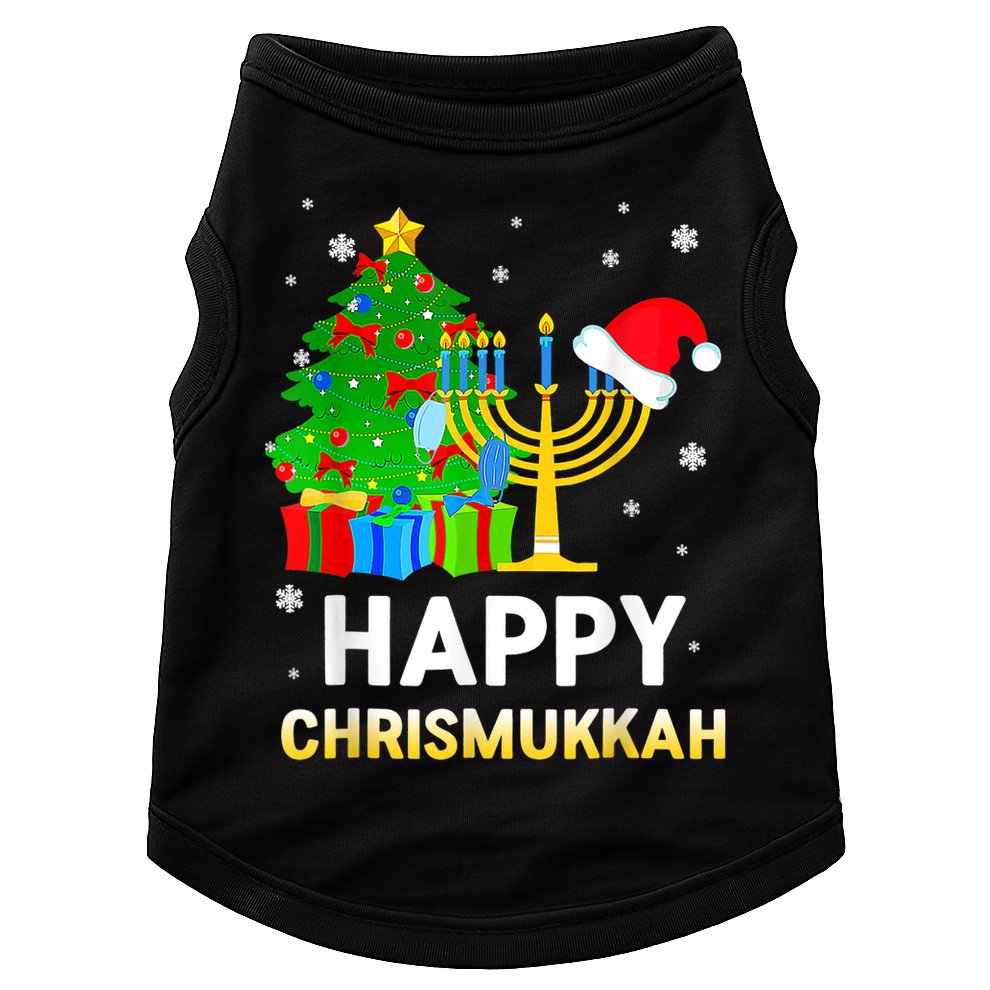 Happy Chrismukkah Jewish Christmas Happy Hanukkah Holiday Chanukah Doggie Tank