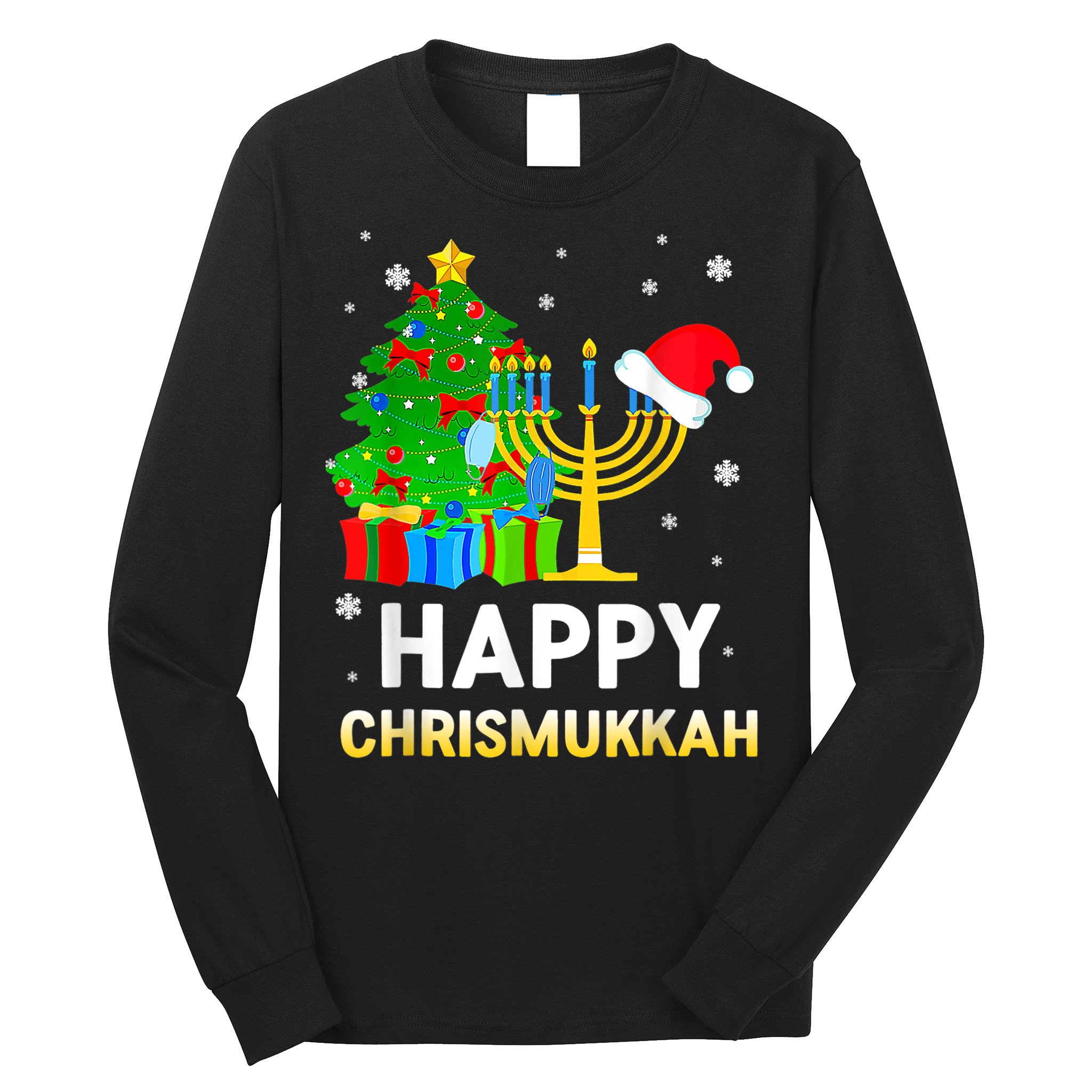 Happy Chrismukkah Jewish Christmas Happy Hanukkah Holiday Chanukah Long Sleeve Shirt