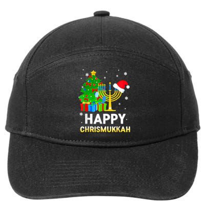 Happy Chrismukkah Jewish Christmas Happy Hanukkah Holiday Chanukah 7-Panel Snapback Hat