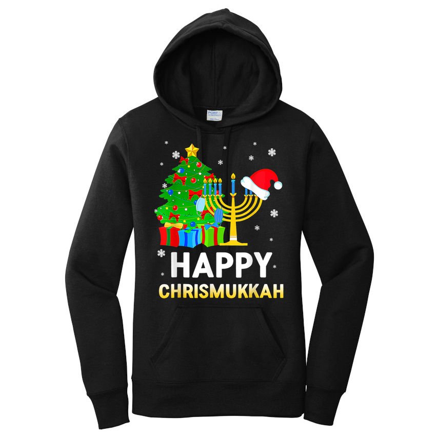 Happy Chrismukkah Jewish Christmas Happy Hanukkah Holiday Chanukah Women's Pullover Hoodie