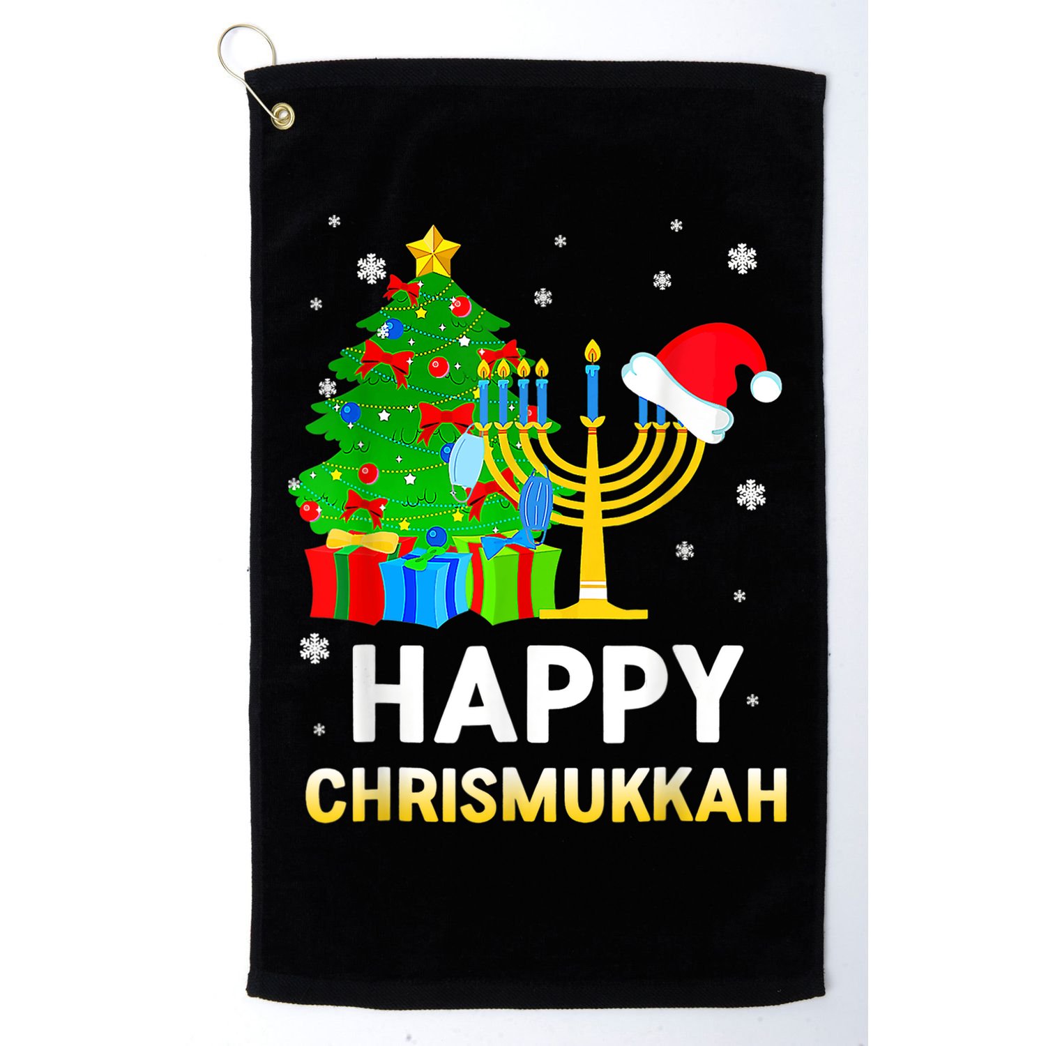 Happy Chrismukkah Jewish Christmas Happy Hanukkah Holiday Chanukah Golf Towel