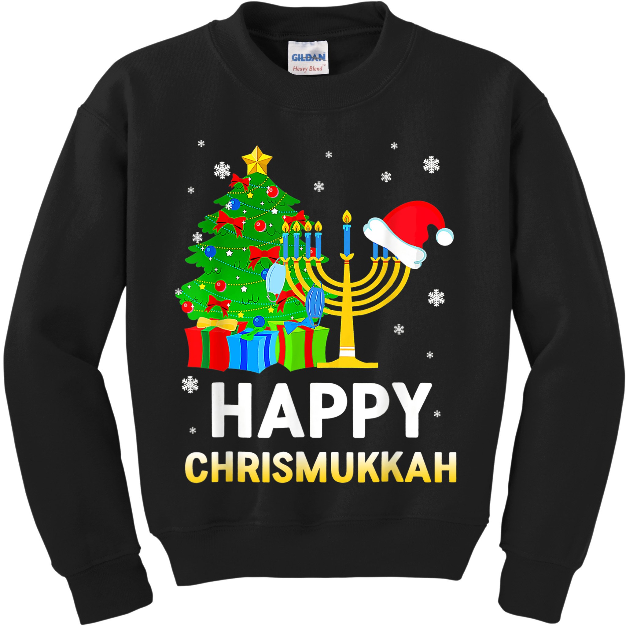 Happy Chrismukkah Jewish Christmas Happy Hanukkah Holiday Chanukah Kids Sweatshirt
