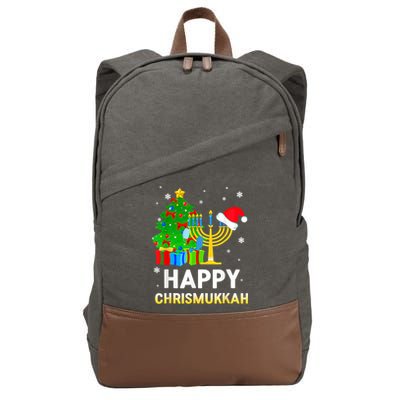 Happy Chrismukkah Jewish Christmas Happy Hanukkah Holiday Chanukah Cotton Canvas Backpack