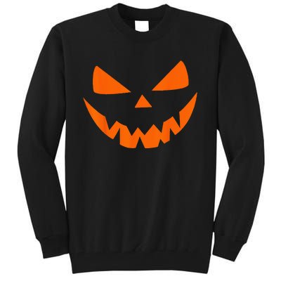 Halloween Costume Jack O Lantern Pumpkin Face Tall Sweatshirt