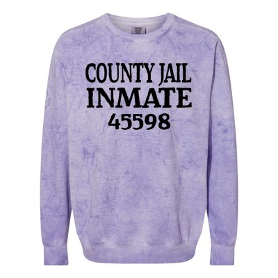 Halloween County Jail Inmate Prisoner Funny Costume Party Colorblast Crewneck Sweatshirt