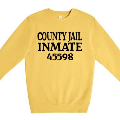 Halloween County Jail Inmate Prisoner Funny Costume Party Premium Crewneck Sweatshirt