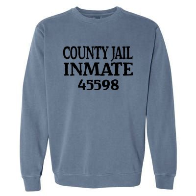 Halloween County Jail Inmate Prisoner Funny Costume Party Garment-Dyed Sweatshirt