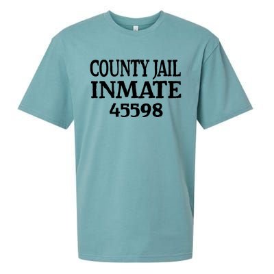 Halloween County Jail Inmate Prisoner Funny Costume Party Sueded Cloud Jersey T-Shirt