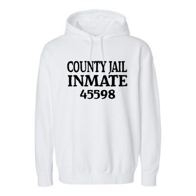 Halloween County Jail Inmate Prisoner Funny Costume Party Garment-Dyed Fleece Hoodie