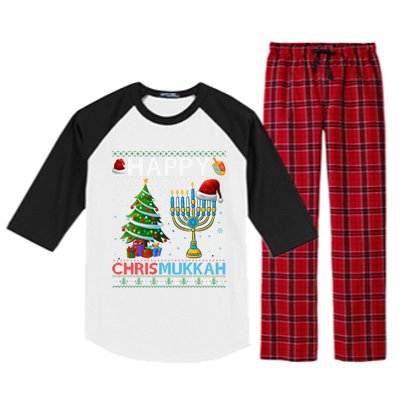 Happy Chrismukkah Jewish Christmas Hanukkah Chanukah Raglan Sleeve Pajama Set