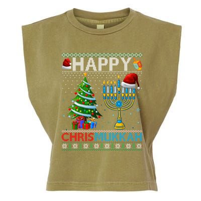 Happy Chrismukkah Jewish Christmas Hanukkah Chanukah Garment-Dyed Women's Muscle Tee