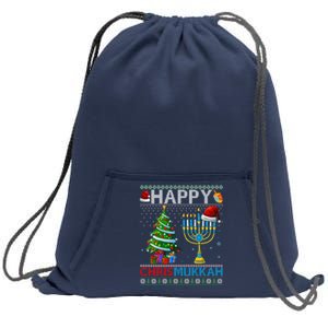 Happy Chrismukkah Jewish Christmas Hanukkah Chanukah Sweatshirt Cinch Pack Bag