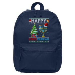 Happy Chrismukkah Jewish Christmas Hanukkah Chanukah 16 in Basic Backpack