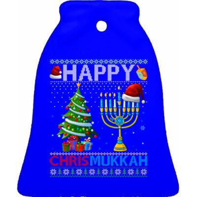 Happy Chrismukkah Jewish Christmas Hanukkah Chanukah Meaningful Gift Ceramic Bell Ornament