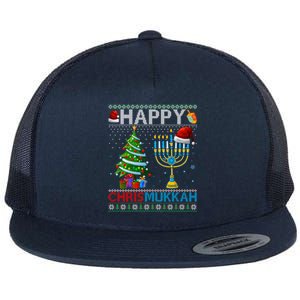 Happy Chrismukkah Jewish Christmas Hanukkah Chanukah Meaningful Gift Flat Bill Trucker Hat