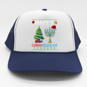 Happy Chrismukkah Jewish Christmas Hanukkah Chanukah Meaningful Gift Trucker Hat