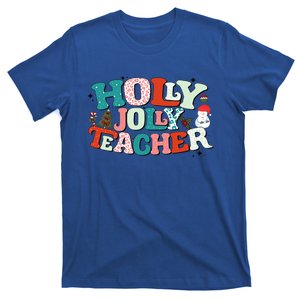 Holly Christmas Jolly Teacher Pajama Teacher Life Xmas T-Shirt