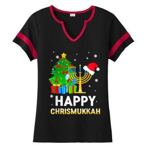 Happy Chrismukkah Jewish Christmas Hanukkah Holiday Chanukah Ladies Halftime Notch Neck Tee