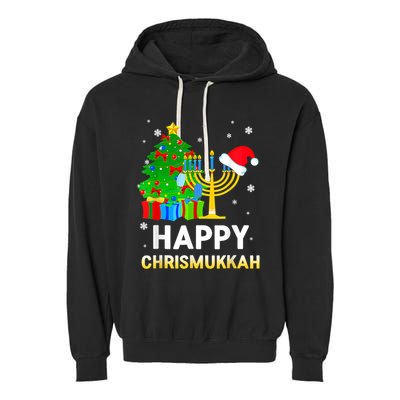 Happy Chrismukkah Jewish Christmas Hanukkah Holiday Chanukah Garment-Dyed Fleece Hoodie