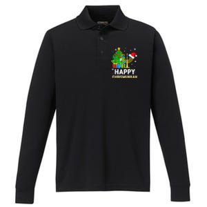 Happy Chrismukkah Jewish Christmas Hanukkah Holiday Chanukah Performance Long Sleeve Polo