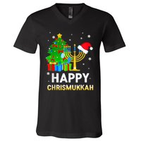 Happy Chrismukkah Jewish Christmas Hanukkah Holiday Chanukah V-Neck T-Shirt