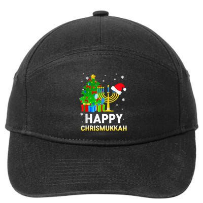 Happy Chrismukkah Jewish Christmas Hanukkah Holiday Chanukah 7-Panel Snapback Hat
