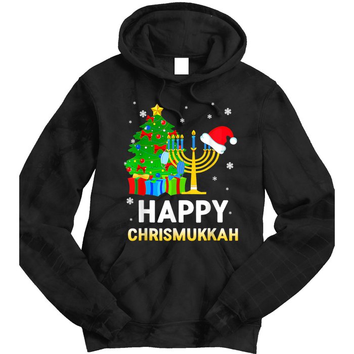 Happy Chrismukkah Jewish Christmas Hanukkah Holiday Chanukah Tie Dye Hoodie