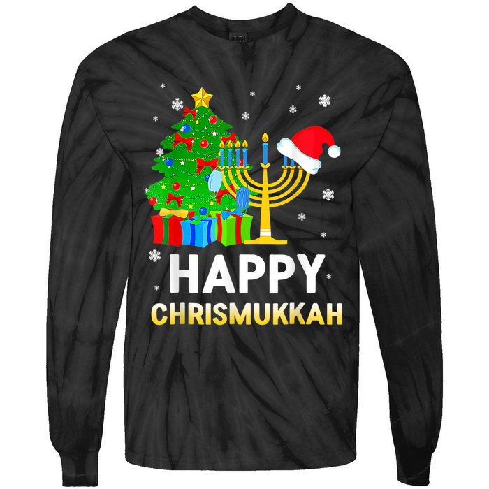 Happy Chrismukkah Jewish Christmas Hanukkah Holiday Chanukah Tie-Dye Long Sleeve Shirt