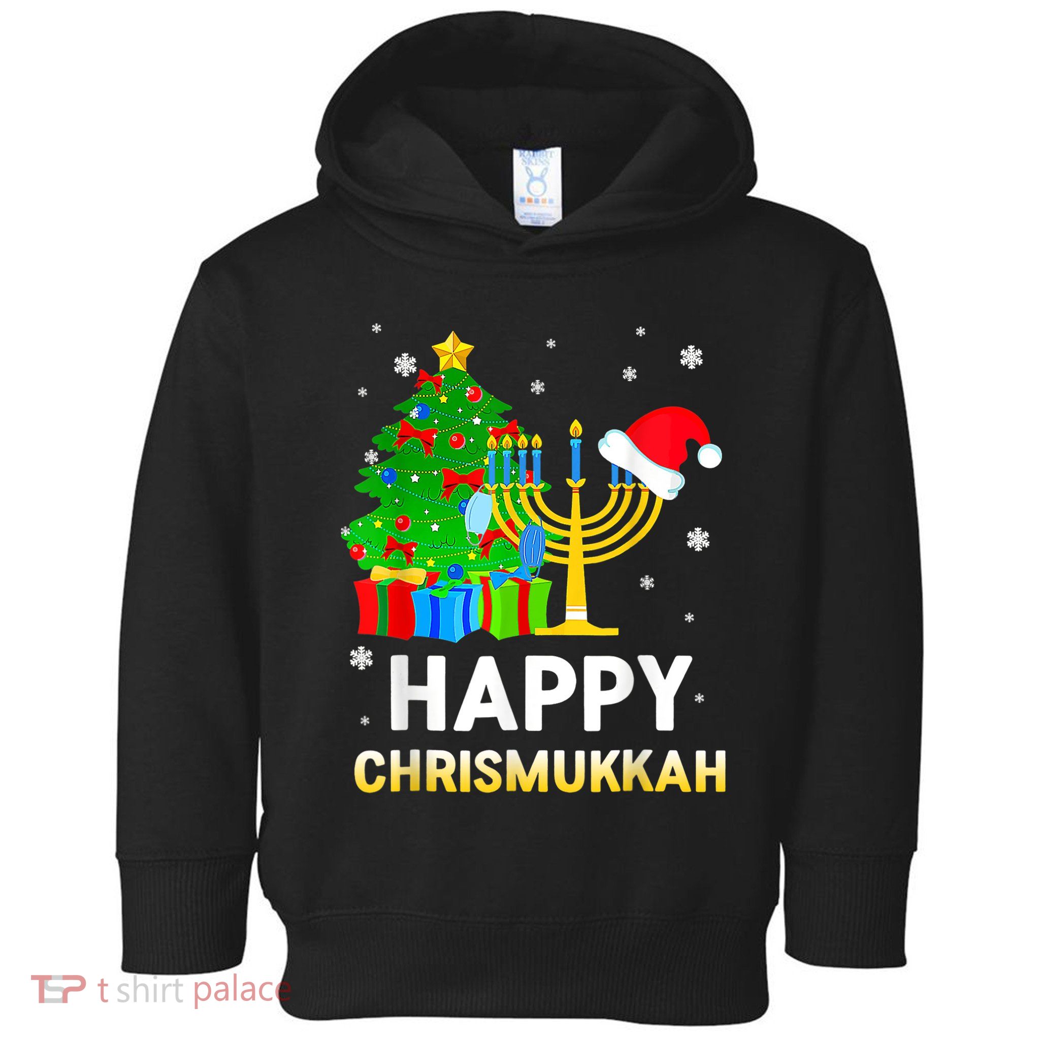 Happy Chrismukkah Jewish Christmas Hanukkah Holiday Chanukah Toddler Hoodie