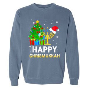 Happy Chrismukkah Jewish Christmas Hanukkah Holiday Chanukah Garment-Dyed Sweatshirt