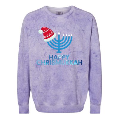 Happy Christmukkah Jewish Christmas Hanukkah Chanukah Colorblast Crewneck Sweatshirt