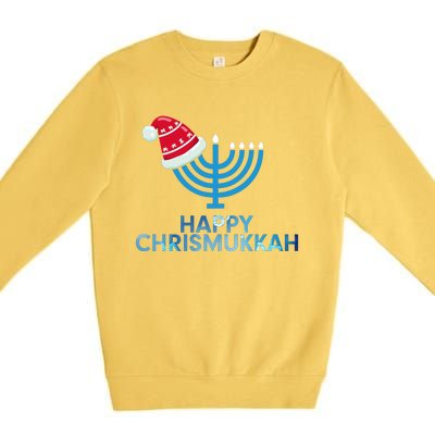 Happy Christmukkah Jewish Christmas Hanukkah Chanukah Premium Crewneck Sweatshirt