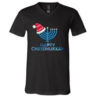 Happy Christmukkah Jewish Christmas Hanukkah Chanukah V-Neck T-Shirt