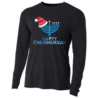 Happy Christmukkah Jewish Christmas Hanukkah Chanukah Cooling Performance Long Sleeve Crew