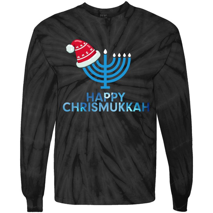 Happy Christmukkah Jewish Christmas Hanukkah Chanukah Tie-Dye Long Sleeve Shirt