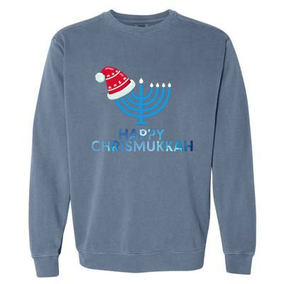 Happy Christmukkah Jewish Christmas Hanukkah Chanukah Garment-Dyed Sweatshirt