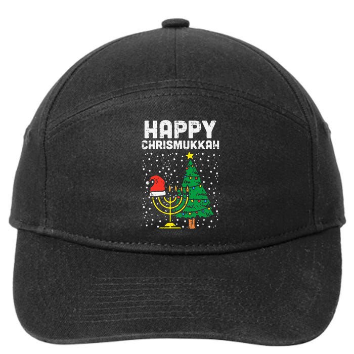 Happy Christmukkah Jewish Christmas Hanukkah Chanukah Gift  7-Panel Snapback Hat