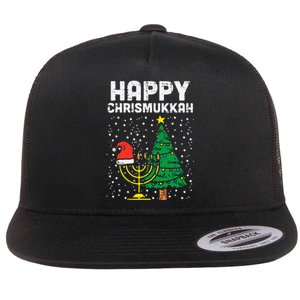 Happy Christmukkah Jewish Christmas Hanukkah Chanukah Gift  Flat Bill Trucker Hat