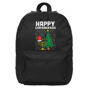 Happy Christmukkah Jewish Christmas Hanukkah Chanukah Gift  16 in Basic Backpack