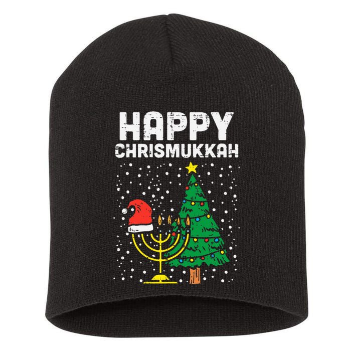 Happy Christmukkah Jewish Christmas Hanukkah Chanukah Gift  Short Acrylic Beanie