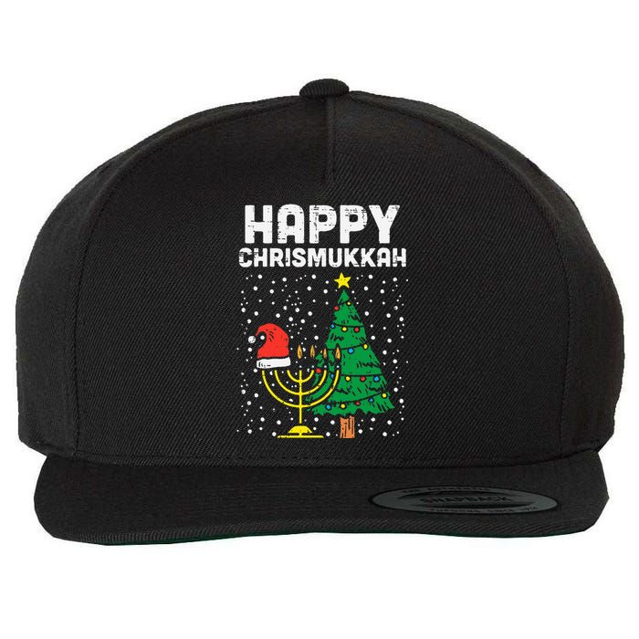 Happy Christmukkah Jewish Christmas Hanukkah Chanukah Gift  Wool Snapback Cap