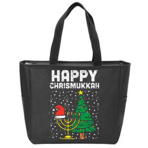 Happy Christmukkah Jewish Christmas Hanukkah Chanukah Gift  Zip Tote Bag