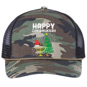 Happy Christmukkah Jewish Christmas Hanukkah Chanukah Gift  Retro Rope Trucker Hat Cap