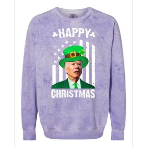 Happy Christmas Joe Biden Funny St Patrick's Day Colorblast Crewneck Sweatshirt