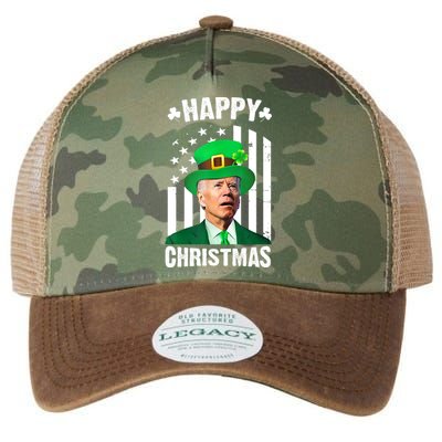 Happy Christmas Joe Biden Funny St Patrick's Day Legacy Tie Dye Trucker Hat