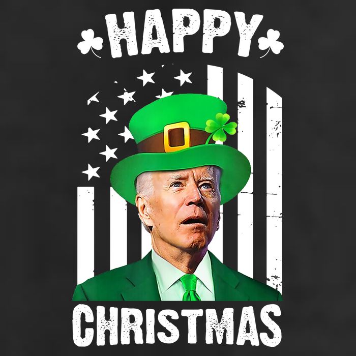 Happy Christmas Joe Biden Funny St Patrick's Day 7 Panel Mesh Trucker Snapback Hat