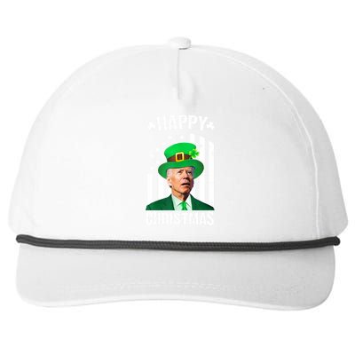 Happy Christmas Joe Biden Funny St Patrick's Day Snapback Five-Panel Rope Hat